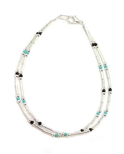 Silver Plated & Seed Bead Ankle / Wrist Bracelet