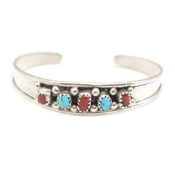 Turquoise and Coral Baby Bracelet