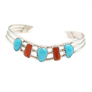Turquoise & Coral Bracelet