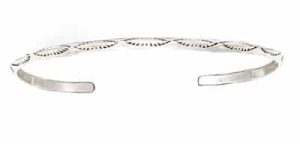 All Silver Tri Stamped Bracelet