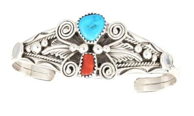 Turquoise and Coral Bracelet