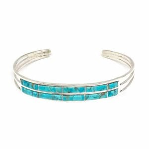Double Row Turquoise Inlay Bracelet
