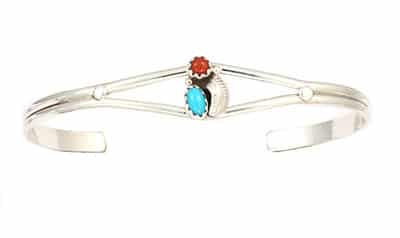Turquoise and Coral Bracelet