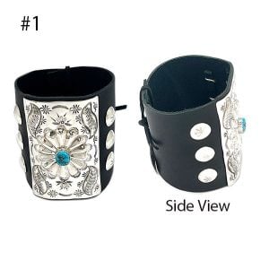 Turquoise Leather Bow Guard (click for description info)