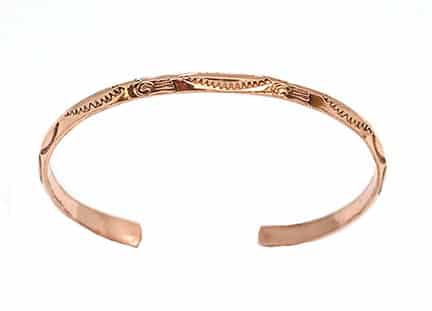 Copper Triangle Stamped Bracelet (larger wrist sizes)