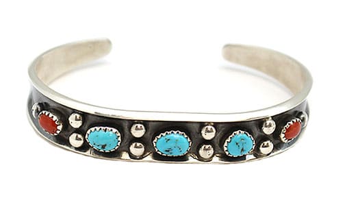 Turquoise & Coral Bracelet