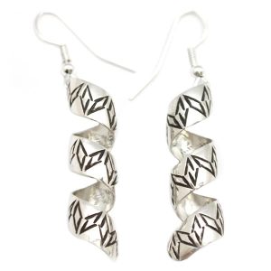 Stamped Spiral Earrings