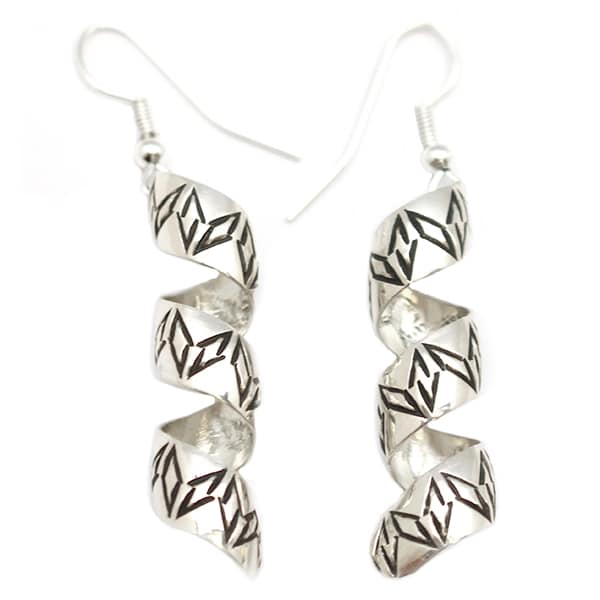 Stamped Spiral Earrings