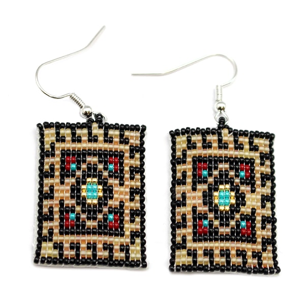 Rug Pattern Beaded Earrings