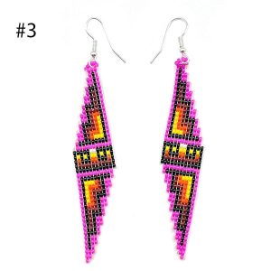 Beaded Double Pyramid Earrings (click for colors available)