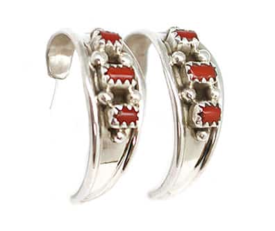 Coral Hoop Earrings