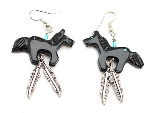 Carved Horse Earrings
