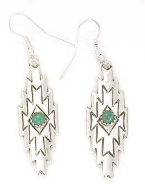 Silver Etched Turquoise Earrings (click for color shade available)