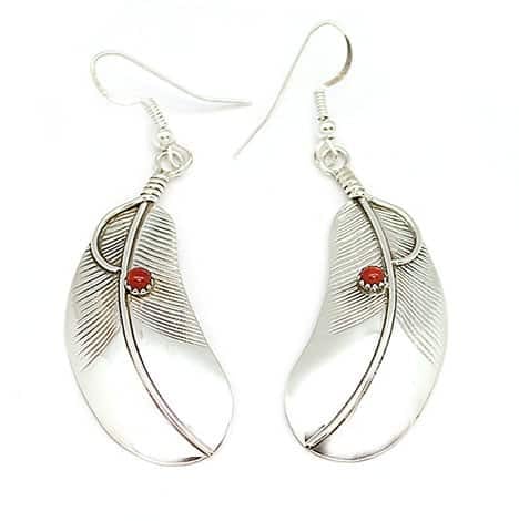 Coral Feather Earring