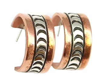 Copper & Sterling Hoop Earrings