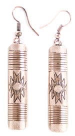 Copper Etched Earring