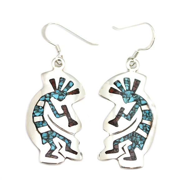 Chip Inlay Kokopelli Earring