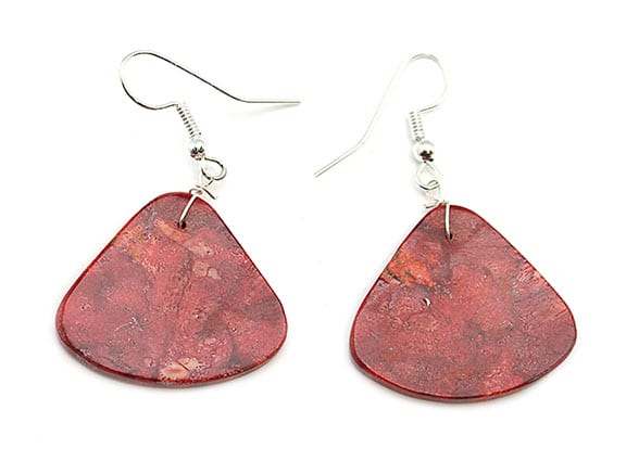 Sponge Coral Slab Earrings