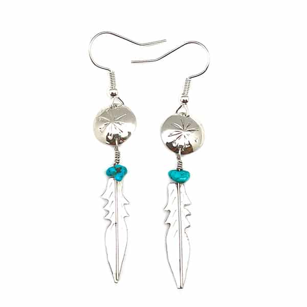 Turquoise Feather Earring
