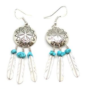 Concho Feather Earrings