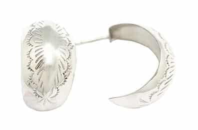 Domed Stamped Hoop Earrings