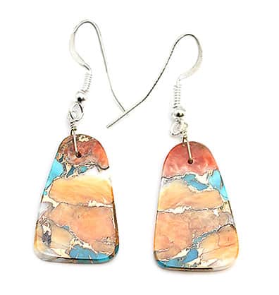 Compressed Spiny and Turquoise Slab Earrings (click for shapes available)
