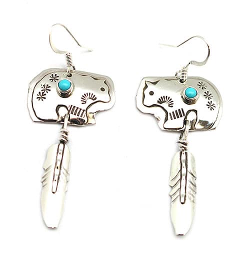 Bear Turquoise Earring