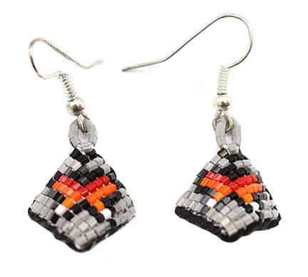 Small Beaded Fold Earrings (click for colors available)