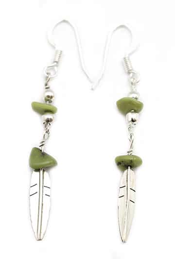 Turquoise Feather Earring