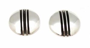 Round Silver Earrings
