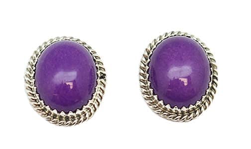 Sugalite Oval Earrings
