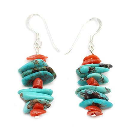 Turquoise & Coral Earring
