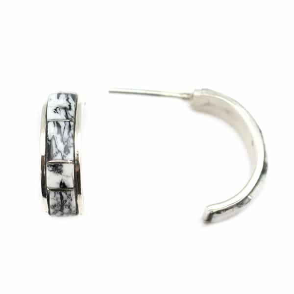 White Buffalo Inlay Earring