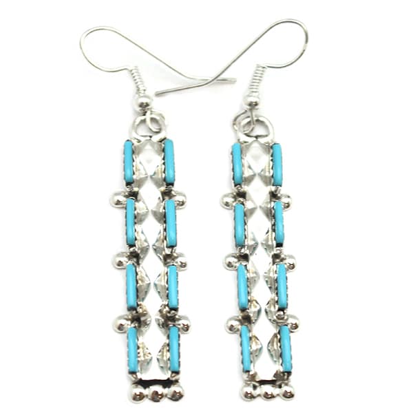 Turquoise Needlepoint Earrings