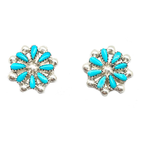 Zuni Turquoise Cluster Earring