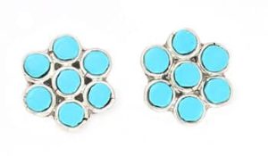Zuni Turquoise Cluster Inlay Earring