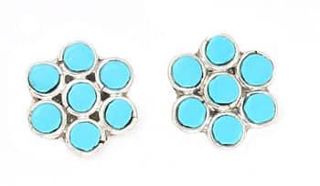 Zuni Turquoise Cluster Inlay Earring