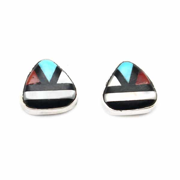 Multi Color Inlay Zuni Earrings