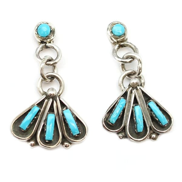 Zuni Turquoise Dangle Earring