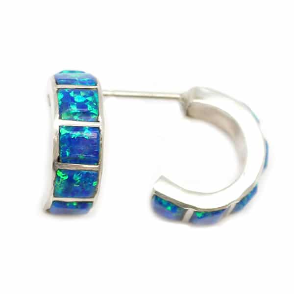 Small Opal Hoop Earring
