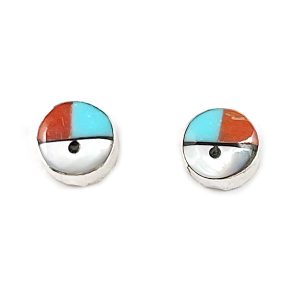 Zuni Sun Face Inlay Earring