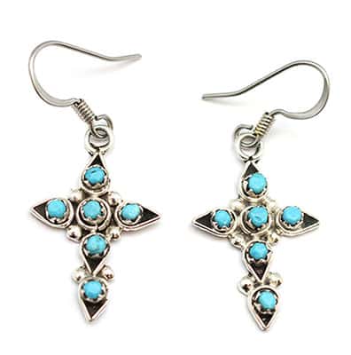 Turquoise Cross Earrings
