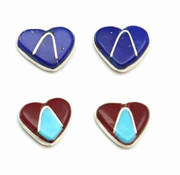 Zuni Heart Inlay Earring