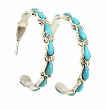Zuni Inlay Hoop Earring
