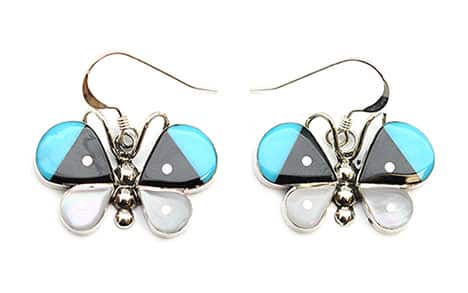Zuni Inlay Butterfly Earring