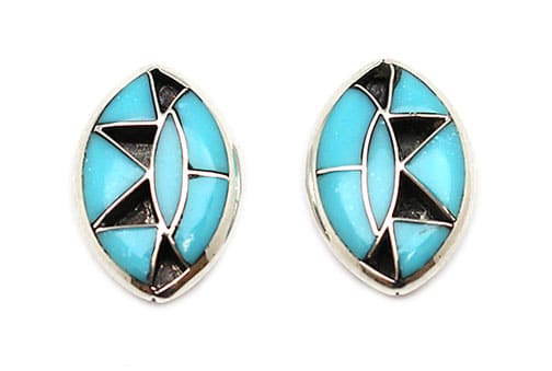 Zuni Turquoise Inlay Earrings
