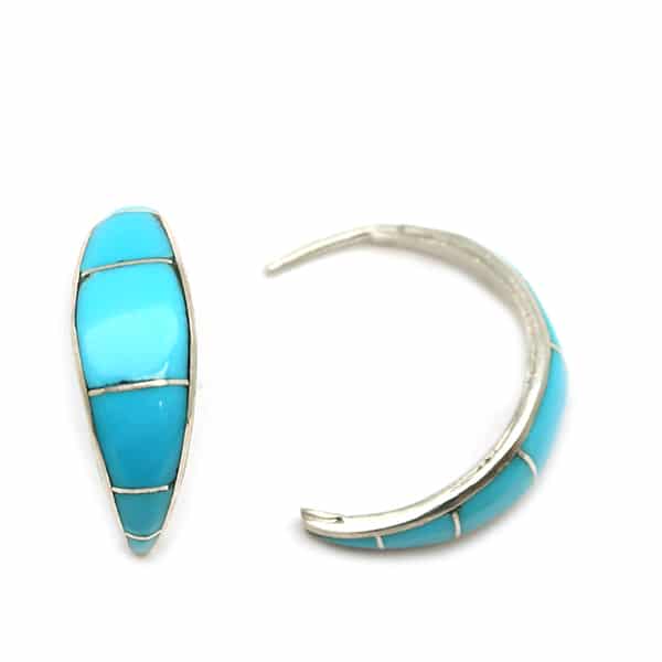 Zuni Inlay Hoop Earring