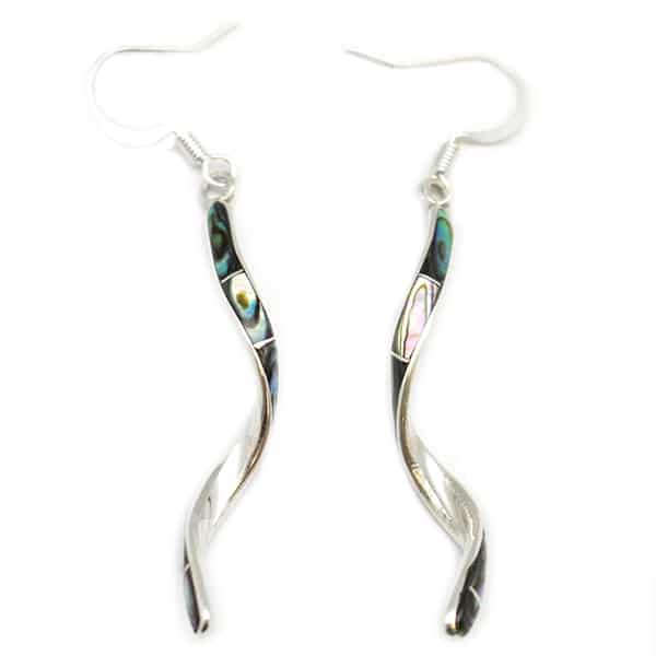 Coral Inlay Swirl Earrings