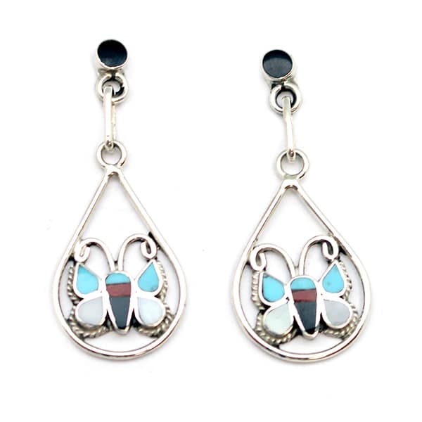 Zuni Inlay Butterfly Earring