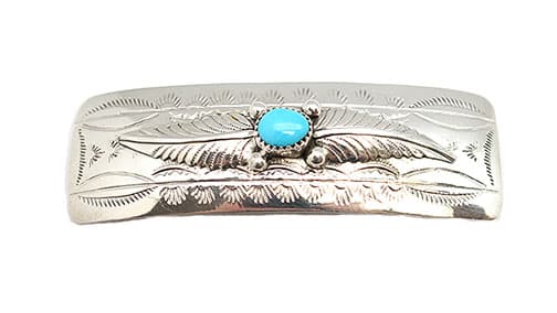 Sterling Silver Turquoise Hair Barrette
